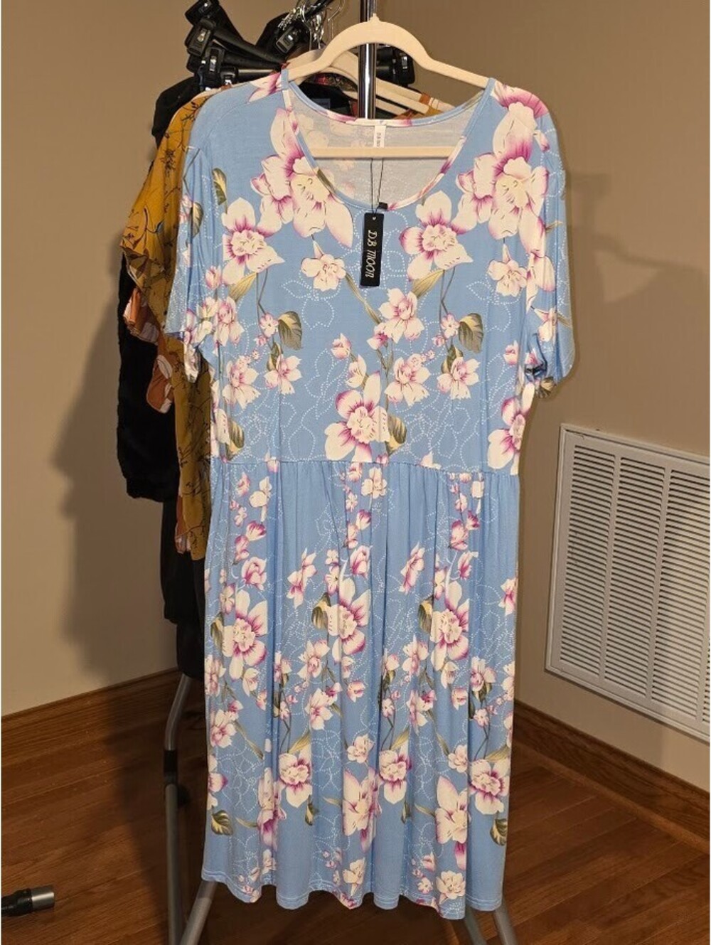 DB Moon Floral Print Blue Dress Size 2XL